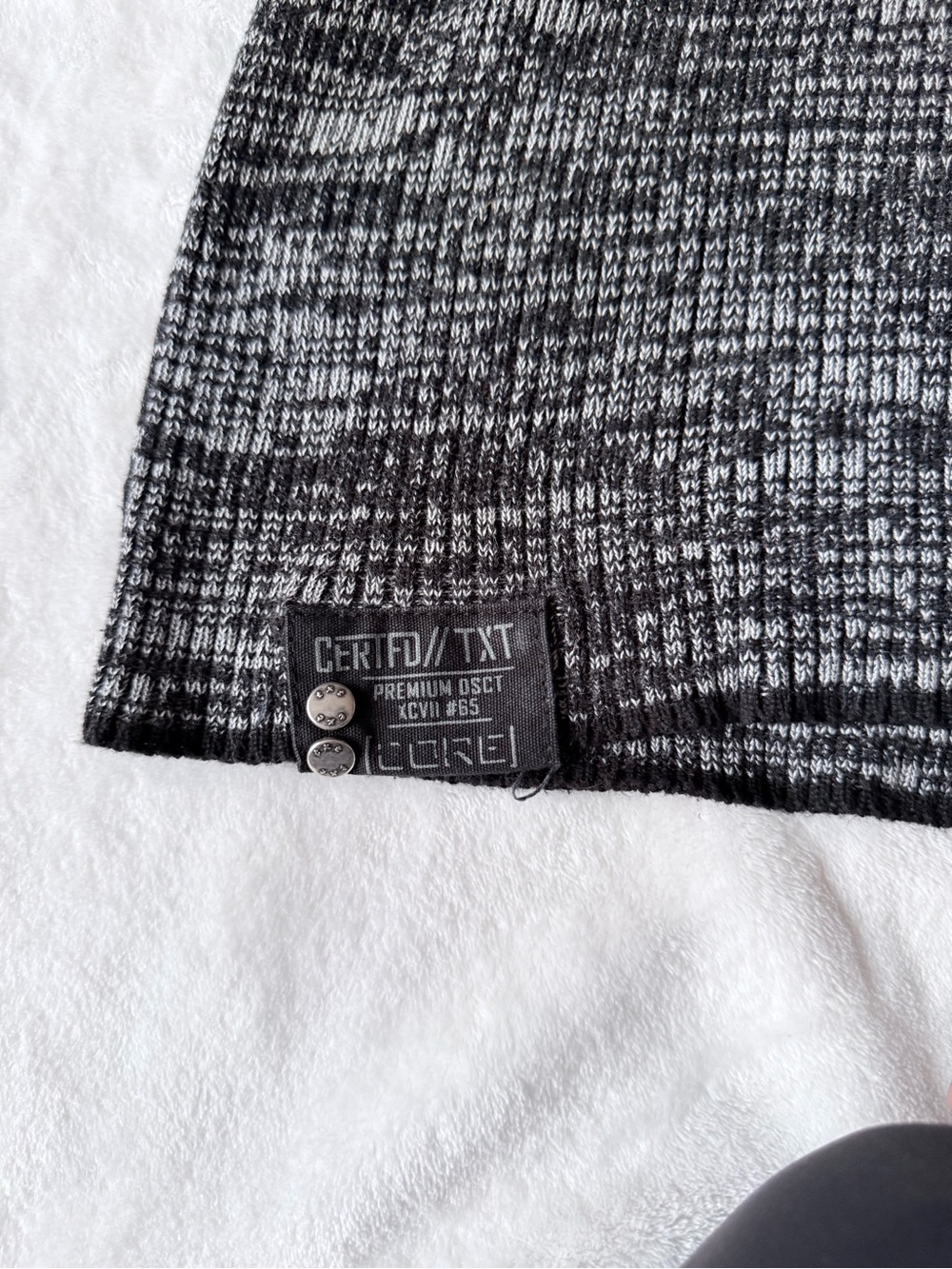 Men's Marled Knit Pullover Sweater - Black/Gray - Picture 6 of 11